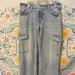Womens faded wash cargo pants size 10 short